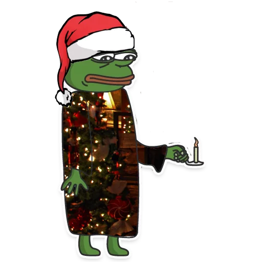 Стикер из набора Winter Pepe для Телеграм: Статические 😞