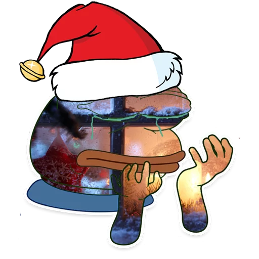 Стикер из набора Winter Pepe для Телеграм: Статические 😔