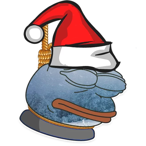 Стикер из набора Winter Pepe для Телеграм: Статические 😑