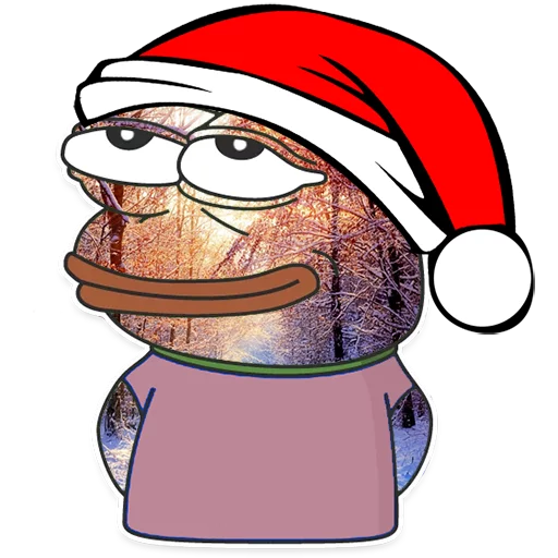 Стикер из набора Winter Pepe для Телеграм: Статические 😊