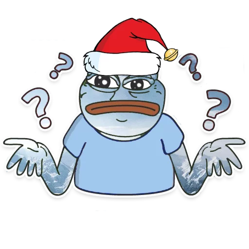 Стикер из набора Winter Pepe для Телеграм: Статические 🤔