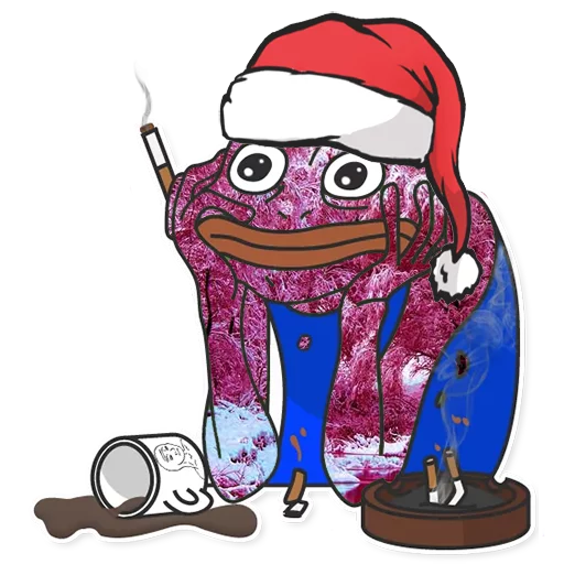 Стикер из набора Winter Pepe для Телеграм: Статические 😟