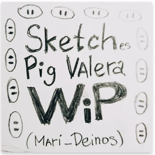 Стикерпак Все стикеры в @Pig_and_friends / @Mari_Deinos "PigValeraWiP" для Телеграм: Статические