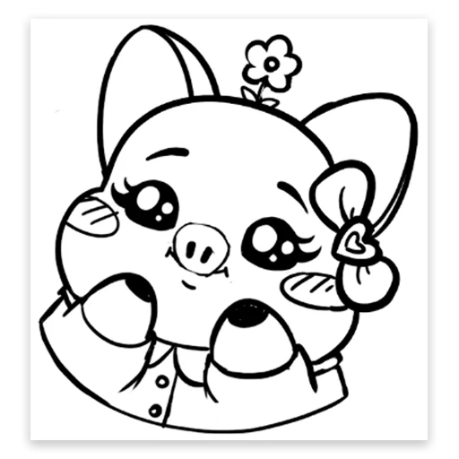 Стикер из набора Все стикеры в @Pig_and_friends / @Mari_Deinos "PigValeraWiP" для Телеграм: Статические 🌸
