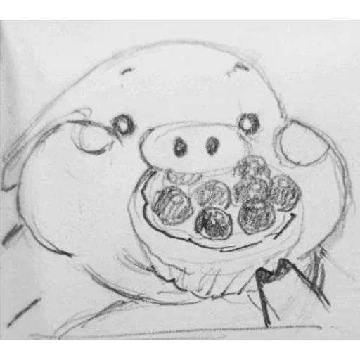 Стикер из набора Все стикеры в @Pig_and_friends / @Mari_Deinos "PigValeraWiP" для Телеграм: Статические 🫐