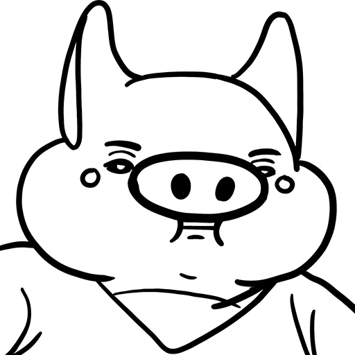 Стикер из набора Все стикеры в @Pig_and_friends / @Mari_Deinos "PigValeraWiP" для Телеграм: Статические 😑