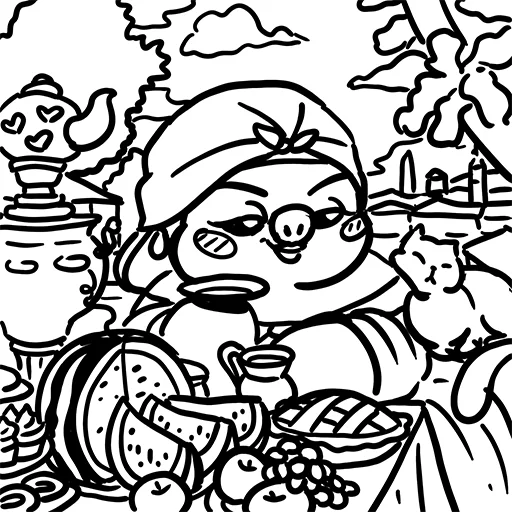 Стикер из набора Все стикеры в @Pig_and_friends / @Mari_Deinos "PigValeraWiP" для Телеграм: Статические 😏