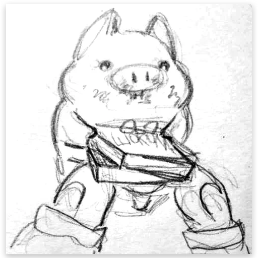 Стикер из набора Все стикеры в @Pig_and_friends / @Mari_Deinos "PigValeraWiP" для Телеграм: Статические 🎁