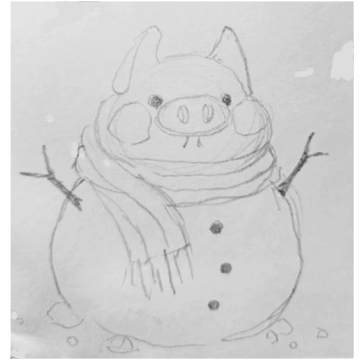 Стикер из набора Все стикеры в @Pig_and_friends / @Mari_Deinos "PigValeraWiP" для Телеграм: Статические ⛄️