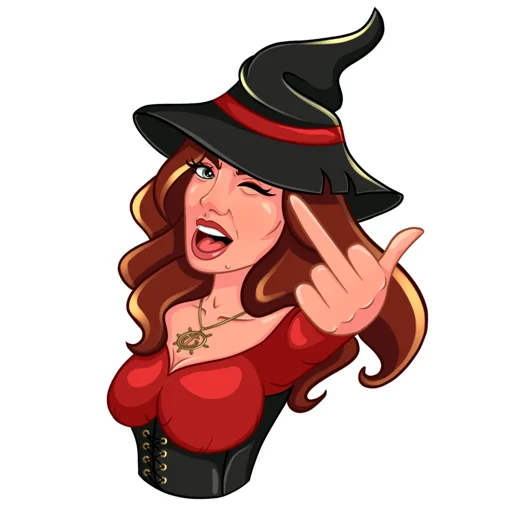 Стикер из набора Witchulitta для Телеграм: Статические 🖕