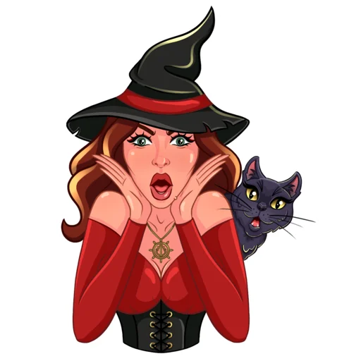 Стикер из набора Witchulitta для Телеграм: Статические 😲