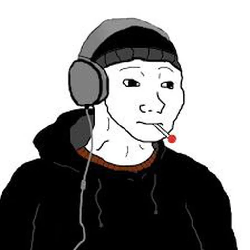 Стикер из набора Wojak, The Feels Guy для Телеграм: Статические 🎧
