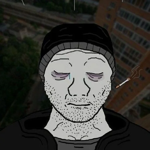 Стикер из набора Wojak, The Feels Guy для Телеграм: Статические 🏙