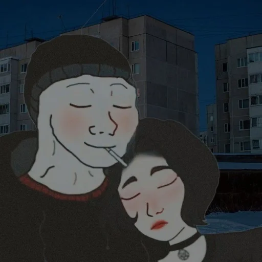Стикер из набора Wojak, The Feels Guy для Телеграм: Статические ❤️