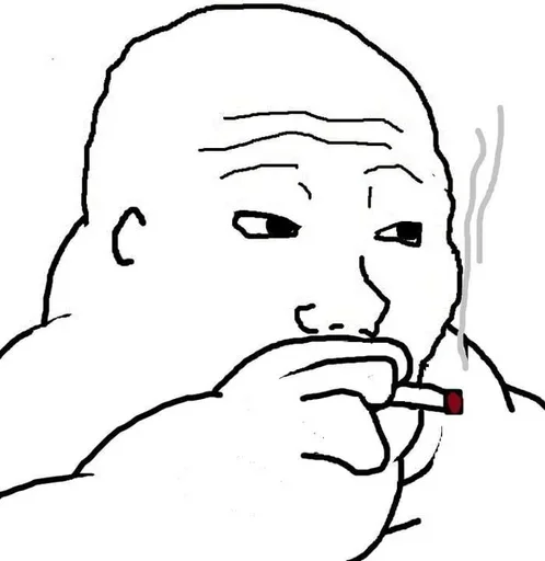 Стикер из набора Wojak, The Feels Guy для Телеграм: Статические 🚬