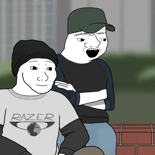 Стикер из набора Wojak, The Feels Guy для Телеграм: Статические 😐