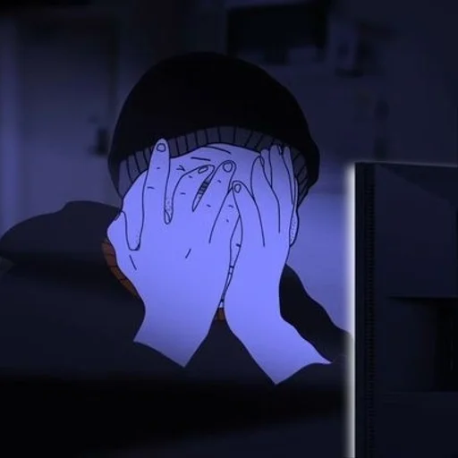 Стикер из набора Wojak, The Feels Guy для Телеграм: Статические 😞