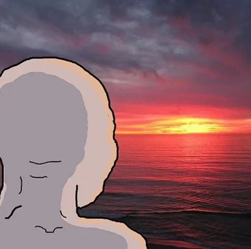 Стикер из набора Wojak, The Feels Guy для Телеграм: Статические 🌅