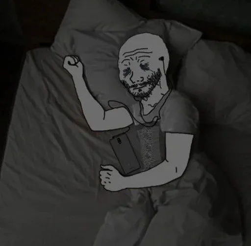 Стикер из набора Wojak, The Feels Guy для Телеграм: Статические 😞