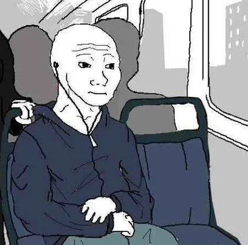 Стикер из набора Wojak, The Feels Guy для Телеграм: Статические 🎧