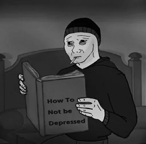 Стикер из набора Wojak, The Feels Guy для Телеграм: Статические 🙁