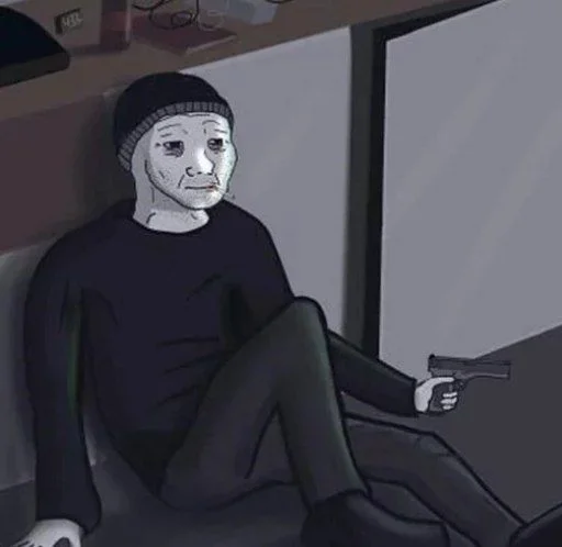 Стикер из набора Wojak, The Feels Guy для Телеграм: Статические 🔫