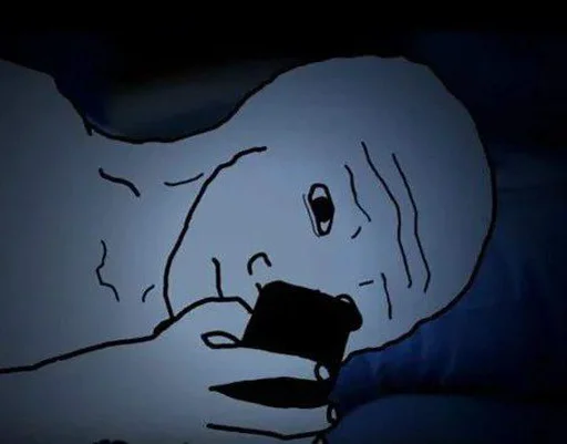 Стикер из набора Wojak, The Feels Guy для Телеграм: Статические 😕