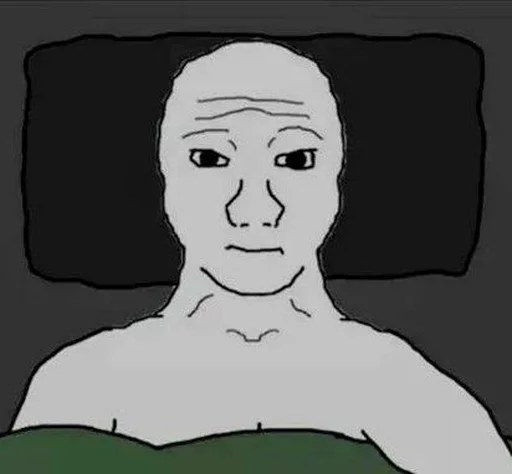 Стикер из набора Wojak, The Feels Guy для Телеграм: Статические 🙁
