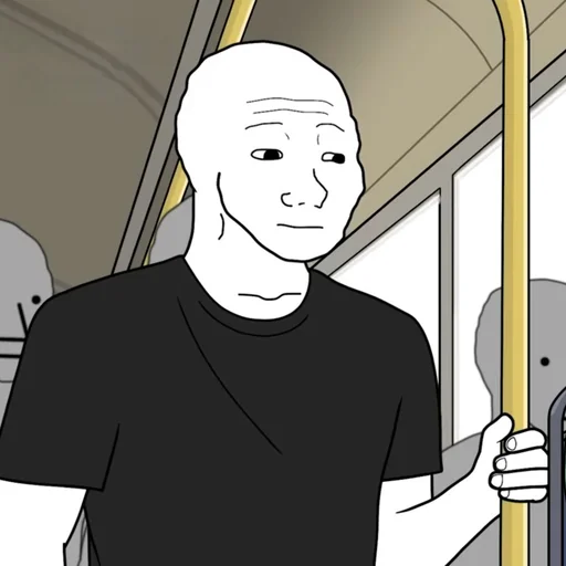 Стикер из набора Wojak, The Feels Guy для Телеграм: Статические 😔