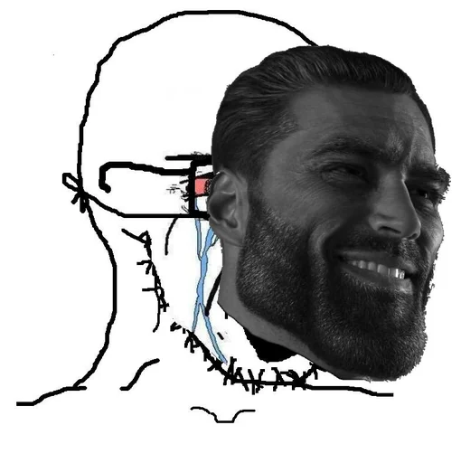 Стикер из набора Wojak, The Feels Guy для Телеграм: Статические 😭