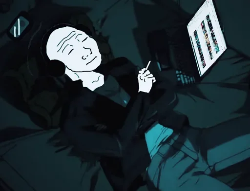 Стикер из набора Wojak, The Feels Guy для Телеграм: Статические 🎧