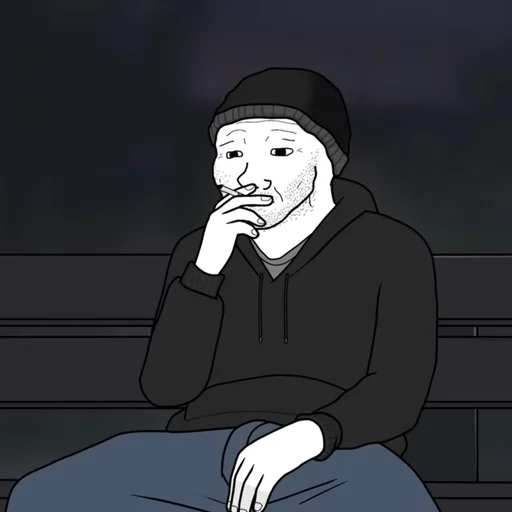 Стикер из набора Wojak, The Feels Guy для Телеграм: Статические 🚬
