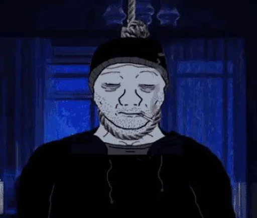 Стикер из набора Wojak, The Feels Guy для Телеграм: Статические 😞