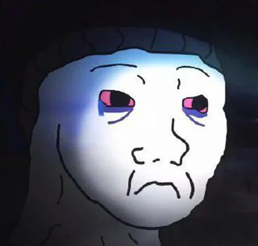Стикер из набора Wojak, The Feels Guy для Телеграм: Статические 🙁