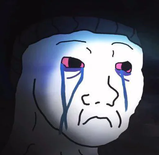 Стикер из набора Wojak, The Feels Guy для Телеграм: Статические 😭