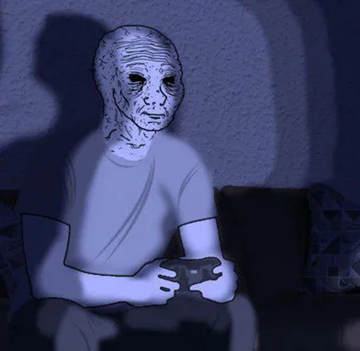Стикер из набора Wojak, The Feels Guy для Телеграм: Статические 😵