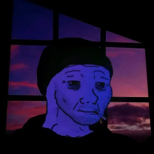 Стикер из набора Wojak, The Feels Guy для Телеграм: Статические 🚬