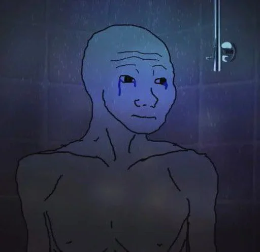 Стикер из набора Wojak, The Feels Guy для Телеграм: Статические 😢