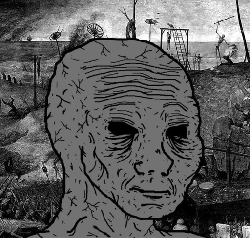 Стикер из набора Wojak, The Feels Guy для Телеграм: Статические 😵