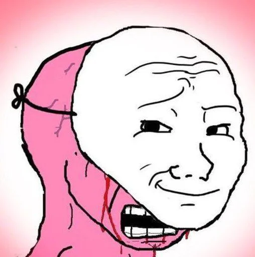 Стикер из набора Wojak, The Feels Guy для Телеграм: Статические 😭