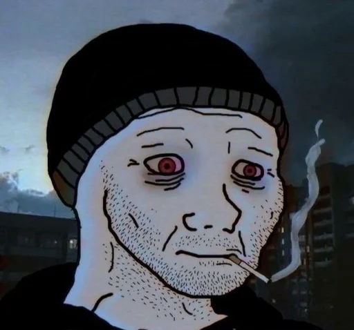 Стикер из набора Wojak, The Feels Guy для Телеграм: Статические 🚬