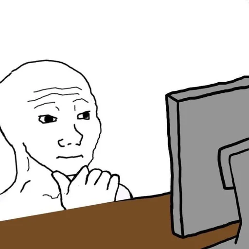 Стикер из набора Wojak, The Feels Guy для Телеграм: Статические 🤔