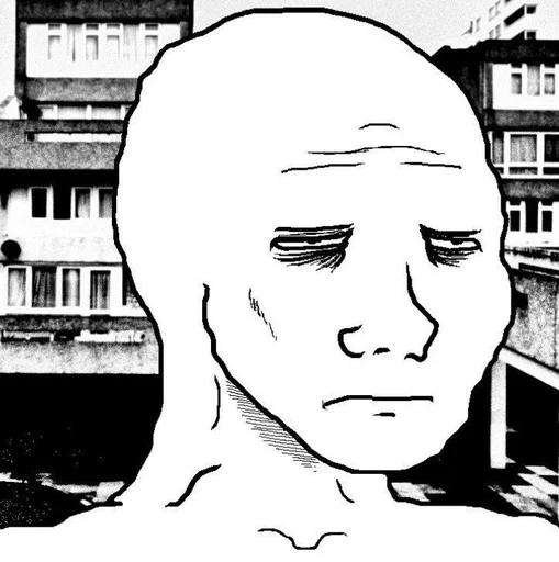 Стикер из набора Wojak, The Feels Guy для Телеграм: Статические 😑
