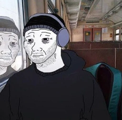 Стикер из набора Wojak, The Feels Guy для Телеграм: Статические 😔