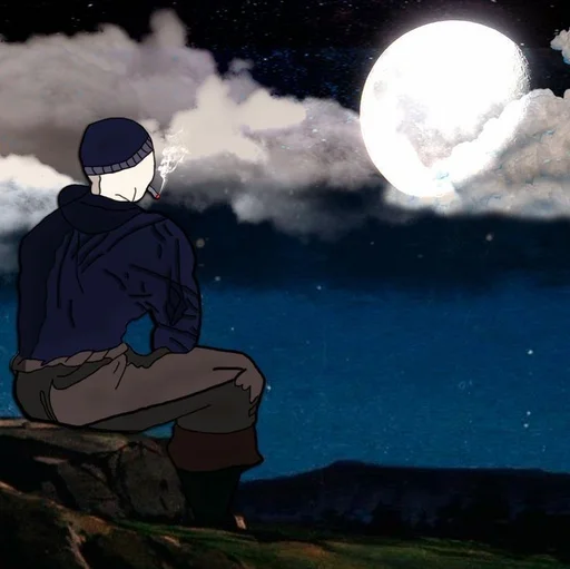 Стикер из набора Wojak, The Feels Guy для Телеграм: Статические 🚬