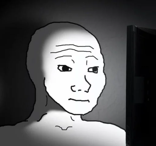 Стикер из набора Wojak, The Feels Guy для Телеграм: Статические 😐