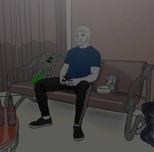 Стикер из набора Wojak, The Feels Guy для Телеграм: Статические 🎮