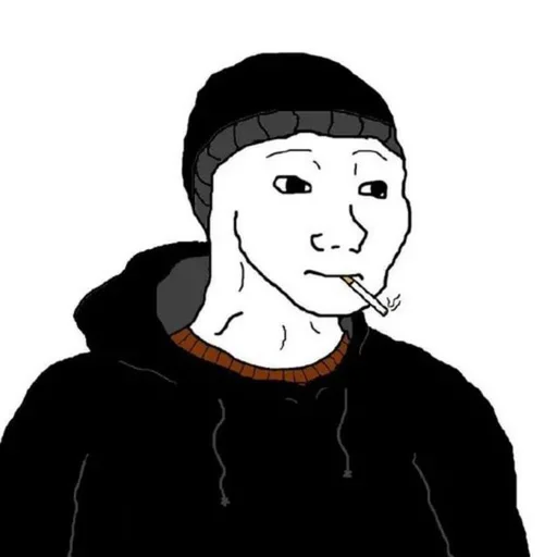 Стикер из набора Wojak, The Feels Guy для Телеграм: Статические 😐