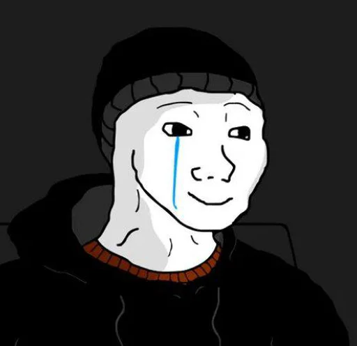 Стикер из набора Wojak, The Feels Guy для Телеграм: Статические 😢
