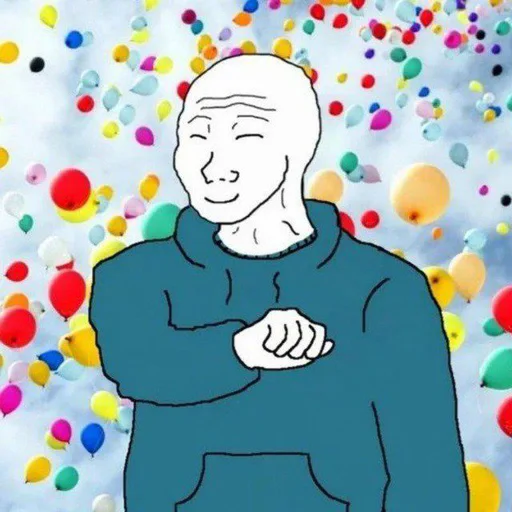 Стикер из набора Wojak, The Feels Guy для Телеграм: Статические 😁